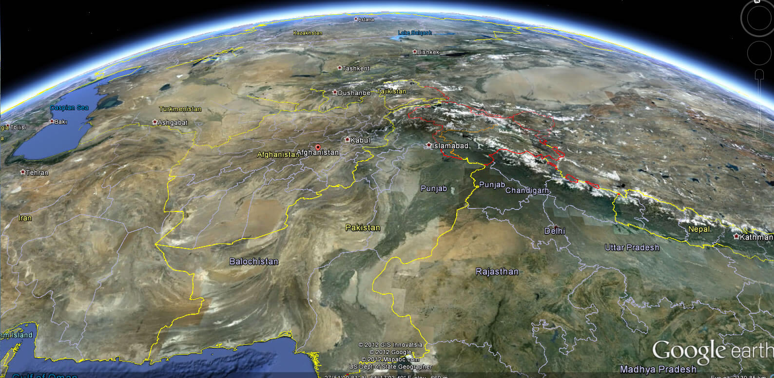 afganistan yeryuzu haritasi